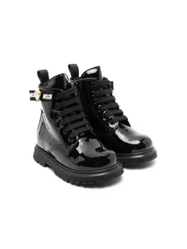 Ботильоны с логотипом Moschino Kids, черный