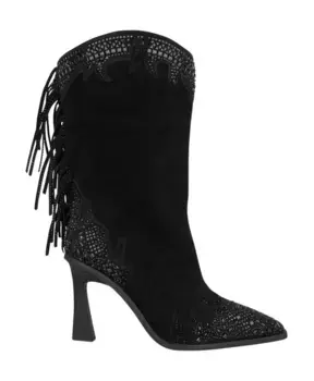 Ботильоны с острым носком и бахромой Alma En Pena, черный