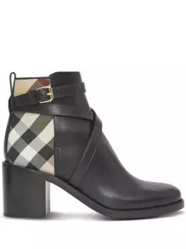 Ботильоны с отделкой House Check BURBERRY, черный