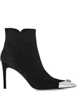 Ботильоны с тиснением под кожу крокодила Philipp Plein, черный
