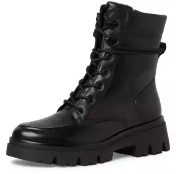 Ботильоны Tamaris COMFORT на шнуровке и молнии для удобства входа, черный