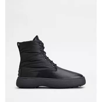 Ботильоны Tod's WG на шнуровке из кожи и ткани, черный