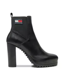 Ботильоны Tommy Jeans Tjw New Ess High Heel Boot EN0EN02439, черный