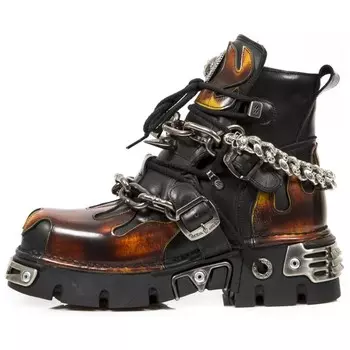 Ботильоны унисекс темный гриб с космическим принтом и NB бордовый New Rock