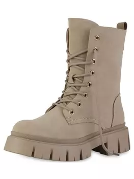 Ботильоны VAN HILL Plateau Boots Ava, хаки