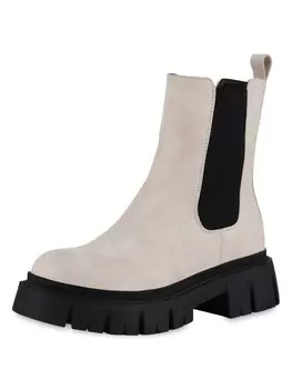 Ботильоны VAN HILL Plateau Boots Elizabeth, цвет beige schwarz