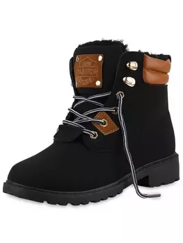 Ботильоны VAN HILL Worker Boots Chloe, цвет schwarz hellbraun
