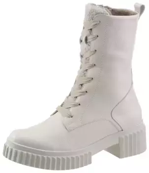 Ботильоны Waldlufer на шнуровке "H-NALA", с язычком из искусственного меха, ширина H, кремовый