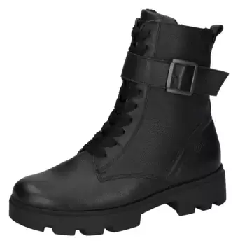 Ботильоны Waldlufer на шнуровке "K-Dani", с декоративной пряжкой, ширина K, черный