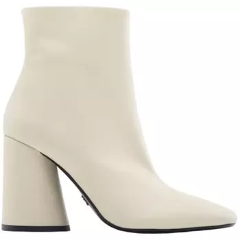 Ботильоны Zara Leather With Block Heels, светло-бежевый