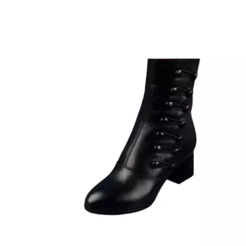 Ботильоны женские Abcfjg, цвет Black Fleece-lined