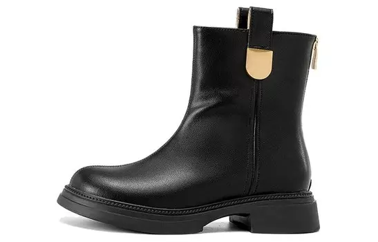 Ботильоны женские черный/золотой Aokang