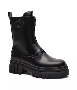 Ботильоны женские Guess кожаные на каблуке, черный