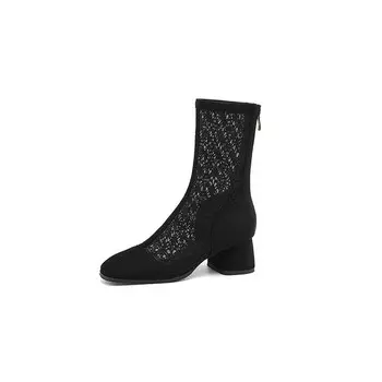 Ботильоны женские Jiuxingdao, цвет Black Suede