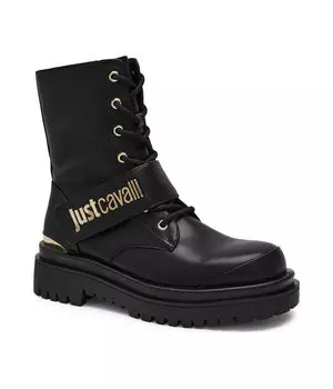 Ботильоны женские Just Cavalli Bourne высокие с логотипом бренда, черный