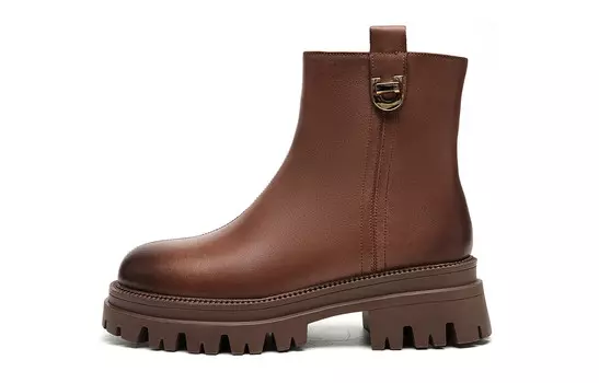 Ботильоны женские кофейные Eblan, цвет Brown Fleece-lined