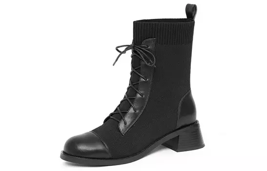 Ботильоны женские Lily Wei, цвет Black Fleece-lined