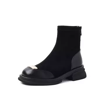 Ботильоны женские Mewgl, цвет Black Glossy Fleece-lined