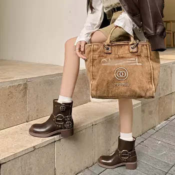 Ботильоны женские Mo Lin, коричневый