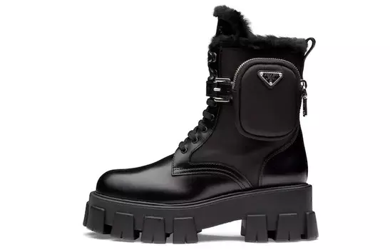 Ботильоны женские Monolith Ankle Boots High-top Black Prada