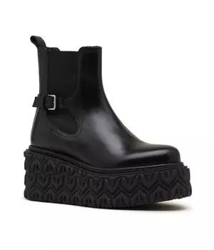 Ботильоны женские Patrizia Pepe кожаные на платформе, черный