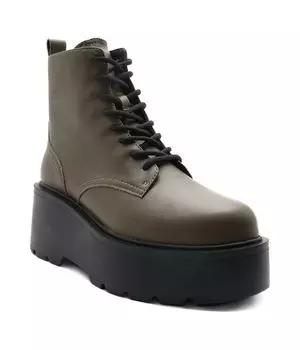 Ботильоны женские Pinko кожаные на платформе, зеленый