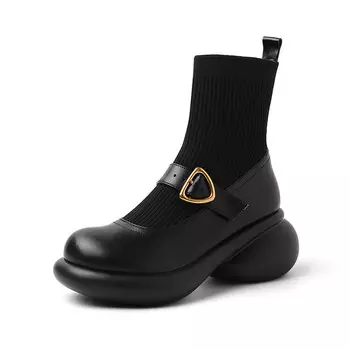 Ботильоны женские Su Yanjiao, цвет Black Fleece-lined