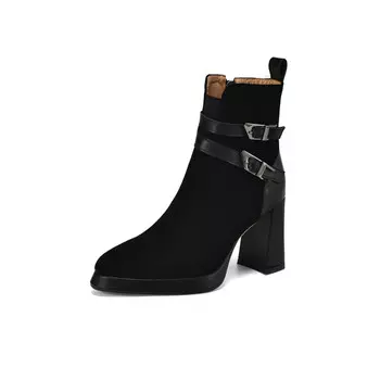 Ботильоны женские Su Yanjiao, цвет Black Fleece-lined