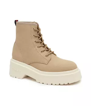 Ботильоны женские Tommy Jeans высокие на шнуровке, бежевый