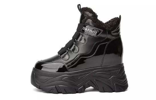 Ботильоны женские высокие Daphne, цвет Black Fleece-Lined
