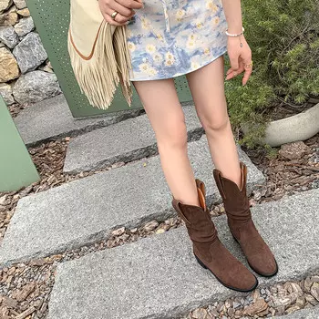 Ботильоны женские Yikefei, темно-коричневый