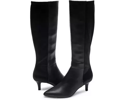 Ботинки Aerosoles EPIC2 Kitten Heel Tall Boot, цвет Black Faux Leather
