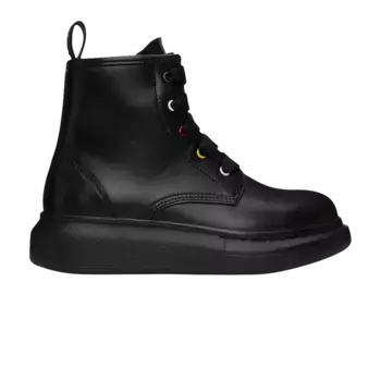 Ботинки Alexander McQueen Hybrid Lace-Up Boot Kids Black, черный