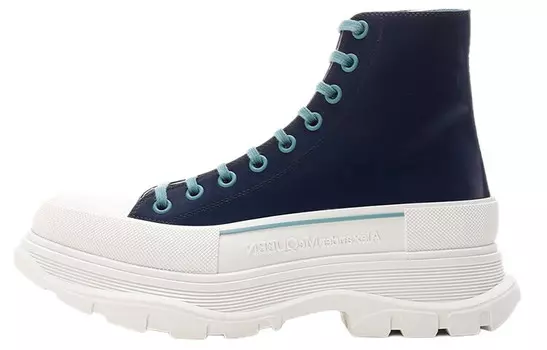 Ботинки Alexander Mcqueen Tread Slick Lace Up, синий / белый