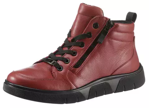 Ботинки Ara на шнуровке "ROM" с мягкой набивкой по краю голенища, красный