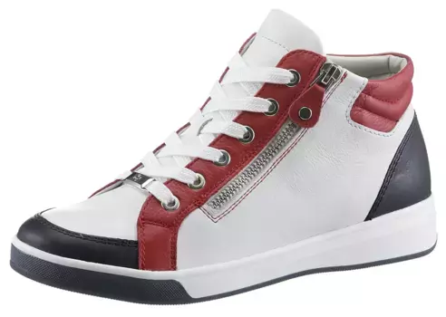 Ботинки Ara на шнуровке "ROM", танкетка, высокие кеды, повседневная обувь на молнии, красный