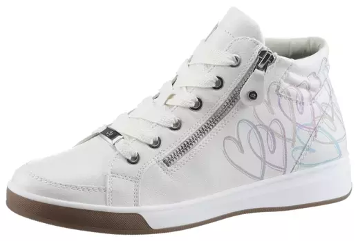 Ботинки Ara на шнуровке "ROM", высокие кроссовки, повседневная обувь, пастельный принт в виде сердца, ширина G, цвет Wei-Pastellfarben