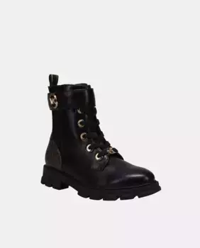 Ботинки армейского типа для девочки на монограммном каблуке Michael Michael Kors, черный