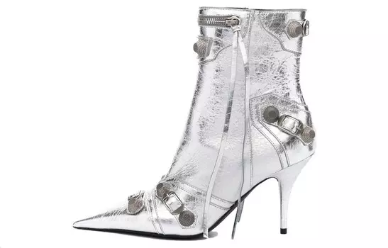 Ботинки Balenciaga Cagole с металлическим эффектом, серебряный