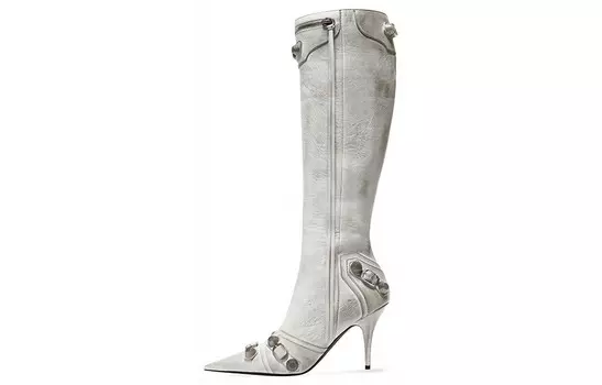 Ботинки Balenciaga Cagole с острым носком, бело-серый