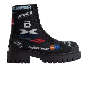 Ботинки Balenciaga Combat Strike Boot 'Worn-Out - Black Allover Print', черный