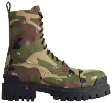 Ботинки Balenciaga Strike 20mm Boot 'Dark Green Camo', зеленый