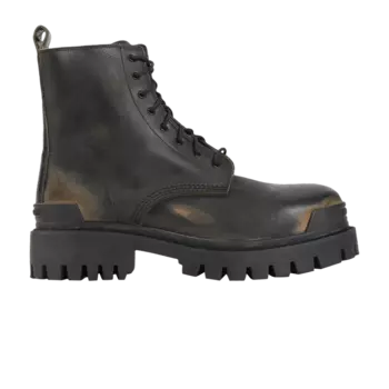 Ботинки Balenciaga Strike Boot 'Worn-Out - Black Brown', черный