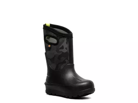 Ботинки Bogs Neo Classic Rain Boot — детские, черный металлик с камуфляжным принтом