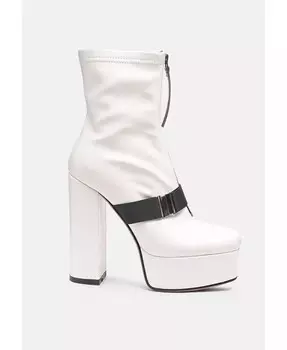 Ботинки Boomer на массивном высоком каблуке London Rag, белый