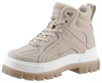 Ботинки Buffalo на шнуровке и нескользящей профильной подошве, бежевый