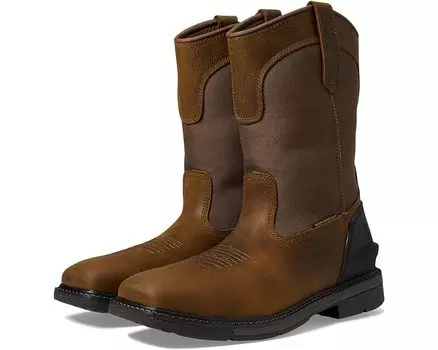 Ботинки Carhartt Montana Water Resistant 11" Steel Square Toe Wellington, цвет Brown Oil Leather/Brown High Abrasion Fabric
