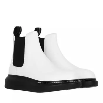 Ботинки chelsea boots leather white/black Alexander Mcqueen, белый