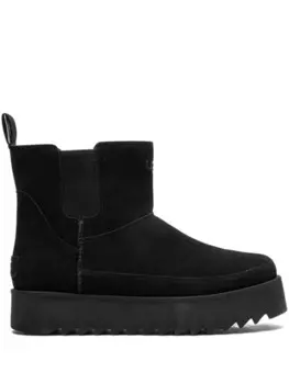 Ботинки Chelsea Platform Mini "Black Suede" UGG, черный