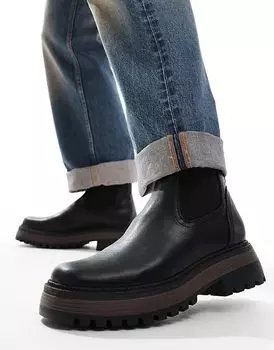 Ботинки челси черного цвета с толстой подошвой ASOS DESIGN